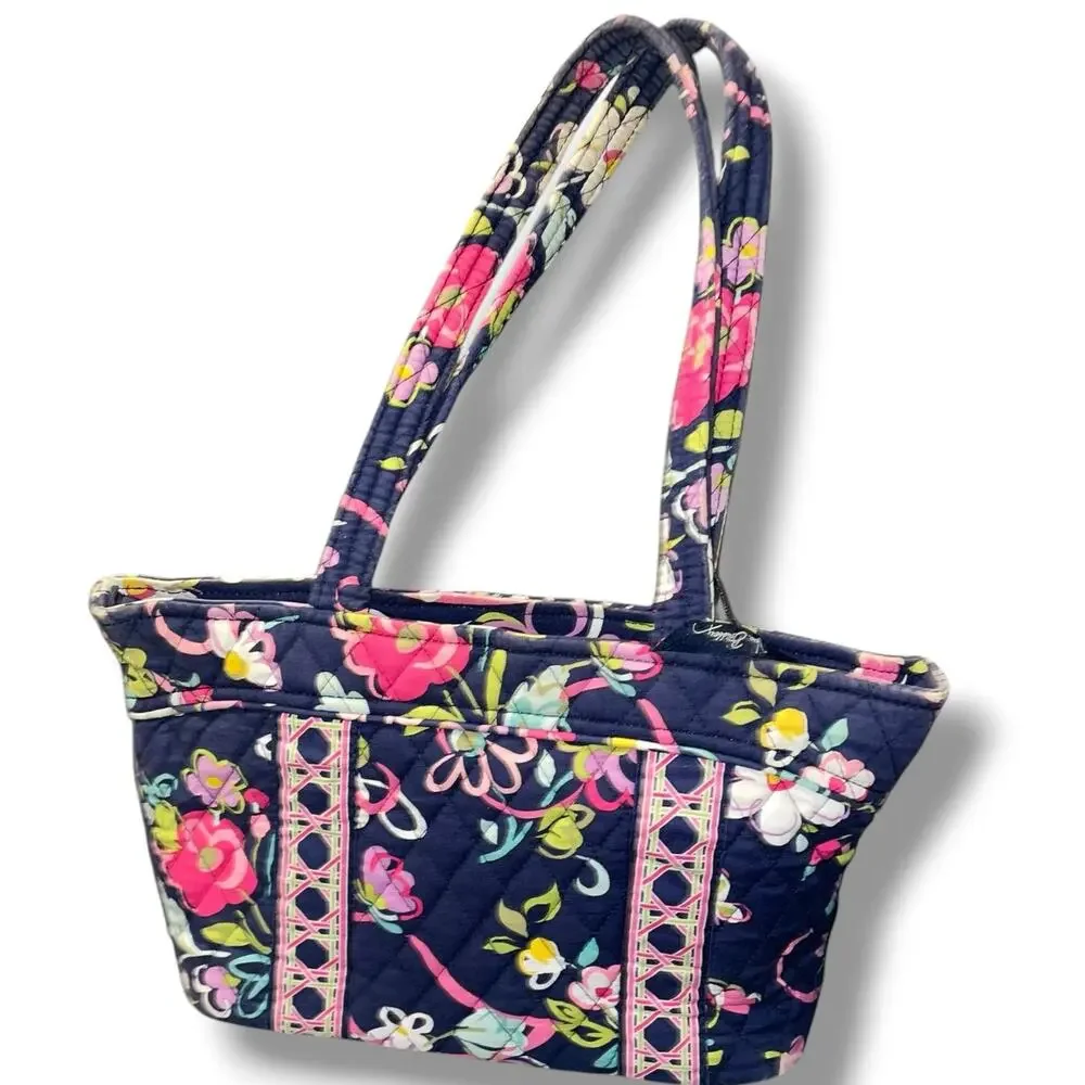 Vera Bradley Ribbons Little Betsy Shoulder Bag Floral Retired Blue Handbag Purse